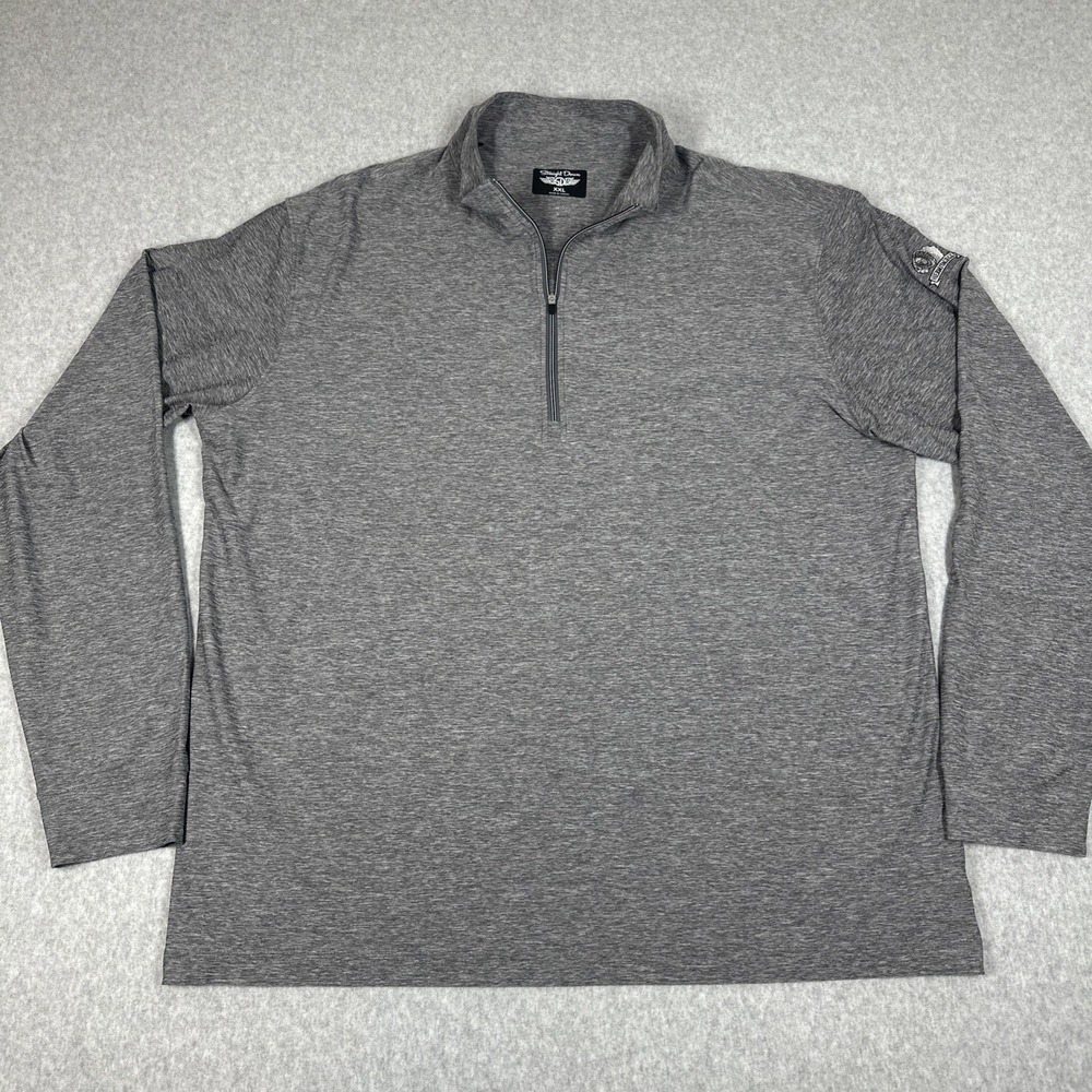 Straight Down Men's Golf Pullover 1/4 Zip Gray XXL L/S Hermitage Golf Course